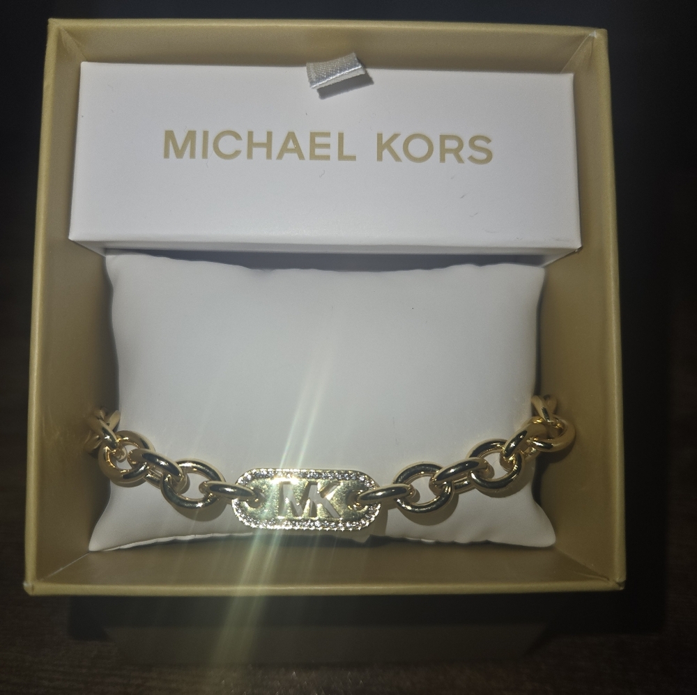 Michael Kors Gold-Tone Logo Bracelet